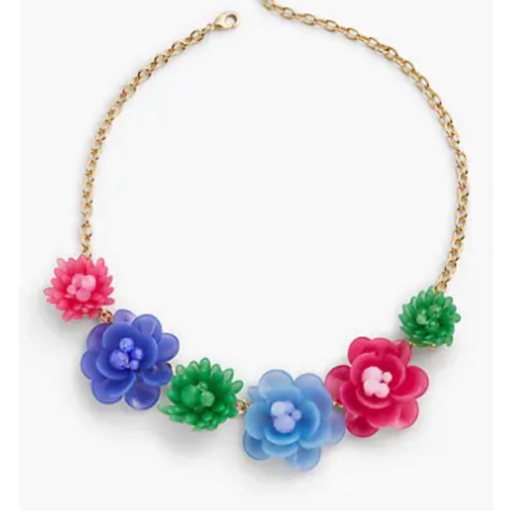 TALBOTS MIXED MEDIA FLOWER NECKLACE
